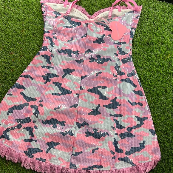 Sugar Thrillz Snowflake Cadet Camo Sequin Dress- new size small - Picture 6 of 7
